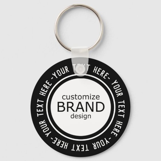 Schlüsselanhänger mit schwarzen und weißen Markenb (Vorderseite)