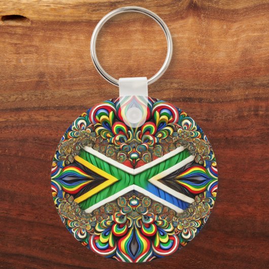 Schlüsselanhänger mit südafrikanischem Farbdesign (Vorderseite)