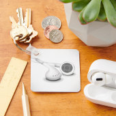 Schlüsselanhänger mit weißen Kopfhörern