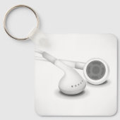 Schlüsselanhänger mit weißen Kopfhörern (Vorderseite)