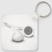 Schlüsselanhänger mit weißen Kopfhörern (Rückseite)