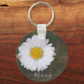 Schlüsselanhänger mit weißer Blume. Schlüsselanhän (Vorderseite)