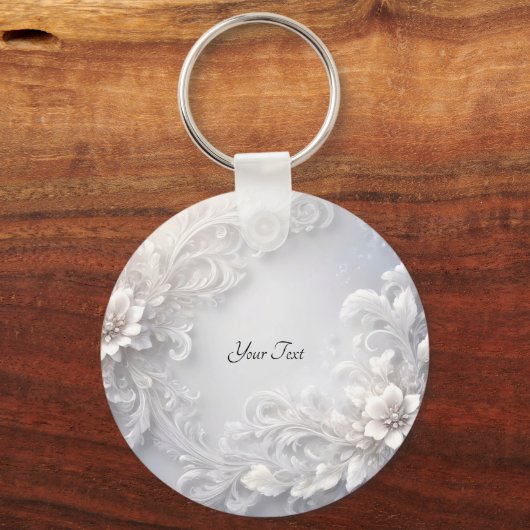 Schlüsselanhänger mit weißer Blüte (Rückseite)