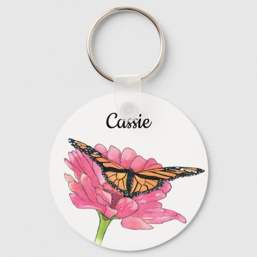 Schlüsselanhänger Monarch und Zinnia (Vorderseite)