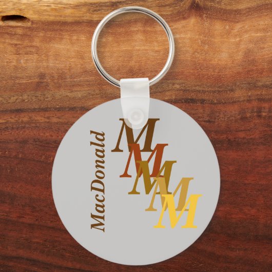 Schlüsselanhänger - Monogramm mit Nachname (Vorderseite)