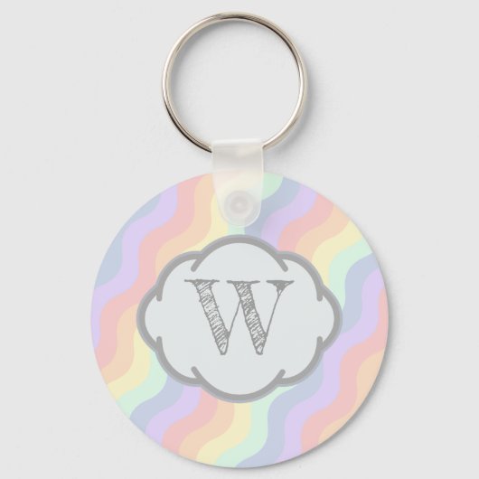 Schlüsselanhänger Pastel Rainbow Waves (Vorderseite)