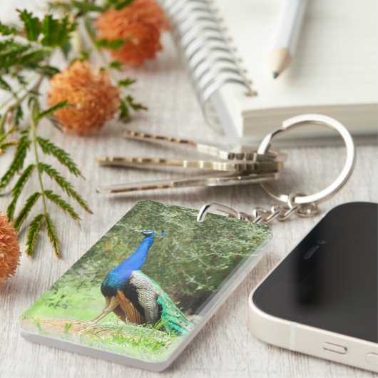 Schlüsselanhänger - Pfau (Vorderseite rechts)