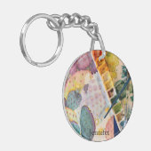 Schlüsselanhänger Prickly Pear Cactus Art (Vorderseite links)