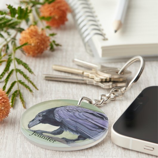 Schlüsselanhänger Raven Individuelle Name Corbie 2 (Vorderseite rechts)