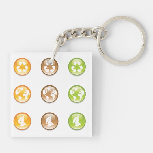 Schlüsselanhänger recycelnd Elemente (Rückseite)