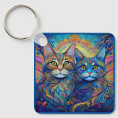 SCHLÜSSELANHÄNGER - Retro Psychedelic Cats (Vorderseite)