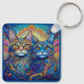 SCHLÜSSELANHÄNGER - Retro Psychedelic Cats (Rückseite)