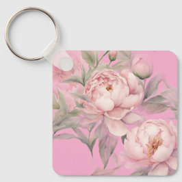 Schlüsselanhänger Rosa Pfingstrosen, Hübsche Garte