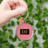 Schlüsselanhänger Rot/Weiß Streifen (Hand)