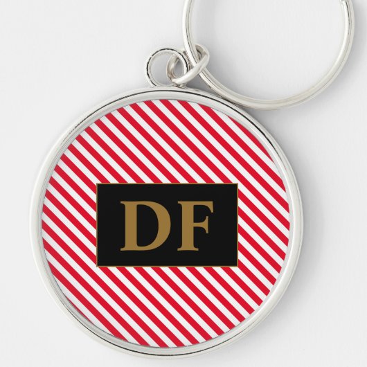 Schlüsselanhänger Rot/Weiß Streifen (Vorne)