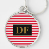 Schlüsselanhänger Rot/Weiß Streifen (Vorne)