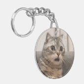 Schlüsselanhänger schockierte Cat Meme (Vorderseite links)