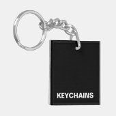 Schlüsselanhänger Schwarz-weiß Schriftart (Vorderseite links)