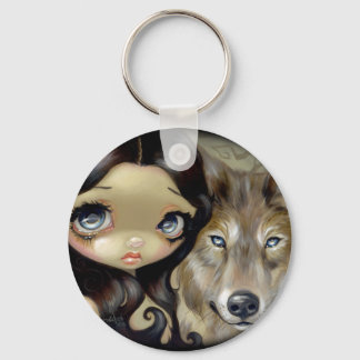 Schlüsselanhänger "Silver Mit Augen Wolf"
