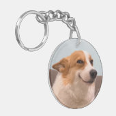 Schlüsselanhänger Smiling Corgi Meme (Vorderseite links)