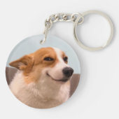 Schlüsselanhänger Smiling Corgi Meme (Rückseite)