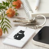 Schlüsselanhänger - stylisierte Tuxedo schwarze Ka (Vorderseite rechts)