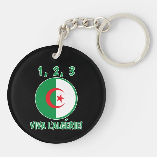 Schlüsselanhänger: two three lebte Algerien Schlüsselanhänger (Rückseite)