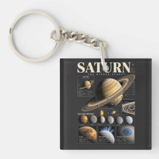 Schlüsselanhänger | Vintage Saturn Planet Weltraum