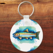 Schlüsselanhänger - Wasserfarbenserie: Forellen/La (Vorderseite)