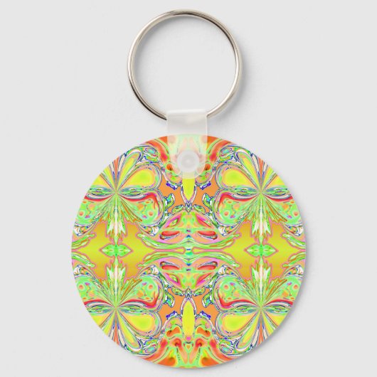 Schlüsselanhänger "Yellow Butterfly Mandala" (Vorderseite)