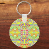 Schlüsselanhänger "Yellow Butterfly Mandala" (Vorderseite)
