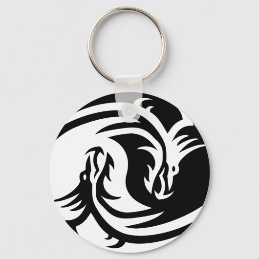 Schlüsselanhänger Yin Yang Dragons Button (Vorderseite)
