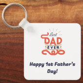 Schlüsselanhänger zum 1. Vatertag - Blauer Text (Vorderseite)