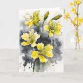 Schlüsselblume - Aquarellblumen Karte (Gelbe Blume)