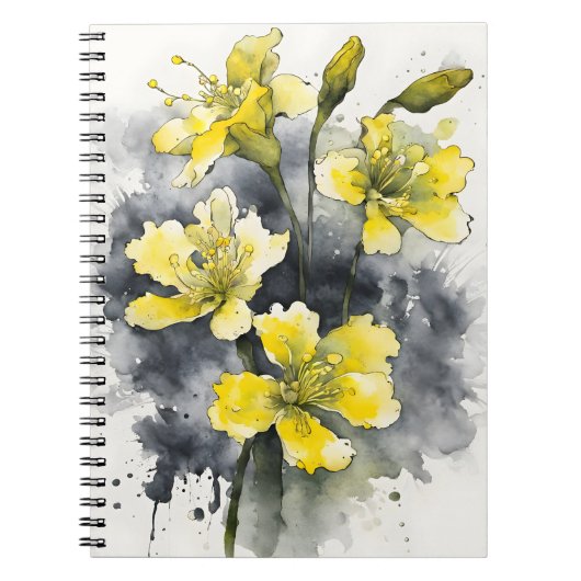 Schlüsselblume - Aquarellblumen Notizblock (Vorderseite)