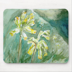 Schlüsselblumen Primula veris auf einer grasigen B Mousepad