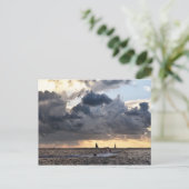 Schlüsselfischen im Westen bei Sonnenuntergang Postkarte (Stehend Vorderseite)