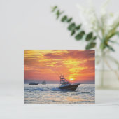 Schlüsselfischen im Westen bei Sonnenuntergang Postkarte (Stehend Vorderseite)