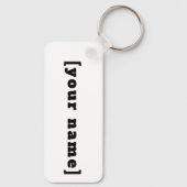 Schlüsselger schwarz weiss mit Deinem Namen Schlüsselanhänger (Rückseite)