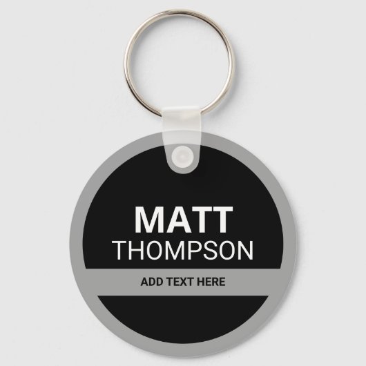 Schlüsselhalter mit dem Namen schwarz und weiß Schlüsselanhänger (Vorderseite)