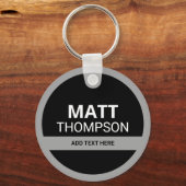 Schlüsselhalter mit dem Namen schwarz und weiß Schlüsselanhänger (Vorderseite)