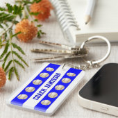 Schlüsselkette Blau & Weiß, Baseballtrainer/Spiele Schlüsselanhänger (Vorderseite rechts)