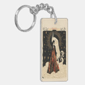 Schlüsselkette Capricorn Celestial Zodiac Art Schlüsselanhänger (Vorderseite links)