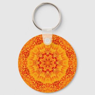 Schlüsselkette der orange Ringelblumen-Mandala Schlüsselanhänger
