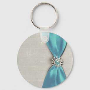 Schlüsselkette des blauen Satin-Bandes Schlüsselanhänger