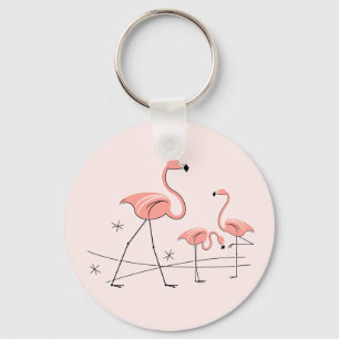 Schlüsselkette des Flamingo-rosa Trios 2 Schlüsselanhänger
