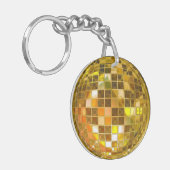 Schlüsselkette des goldenen Disco-Balls Schlüsselanhänger (Vorderseite links)