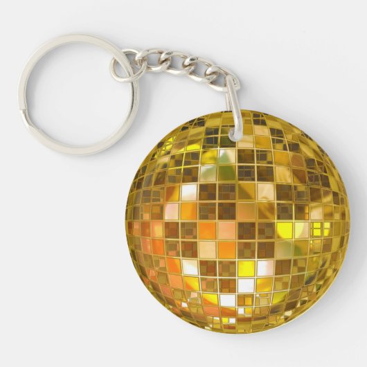 Schlüsselkette des goldenen Disco-Balls Schlüsselanhänger (Vorderseite)