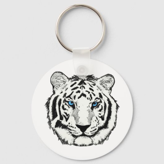 Schlüsselkette des weißen Tigers Schlüsselanhänger (Vorderseite)