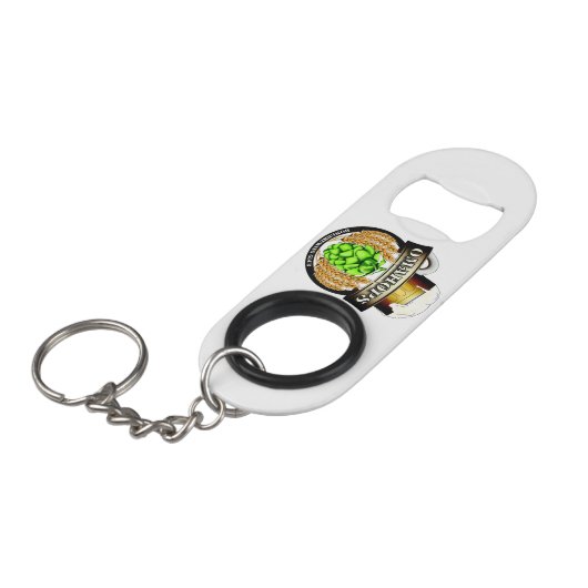 Schlüsselkette Flaschen-Öffner Mini Flaschenöffner (Vorderseite Schrägansicht)